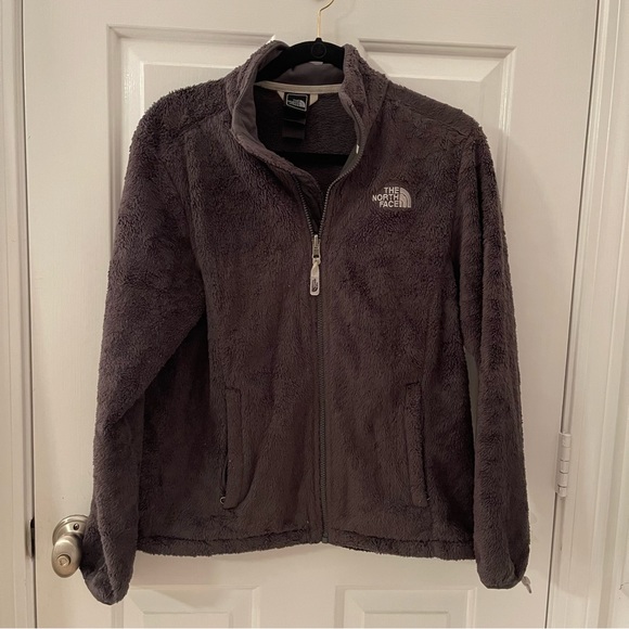 The North Face “Osito” dark grey silken fleece zip up jacket - Picture 2 of 15